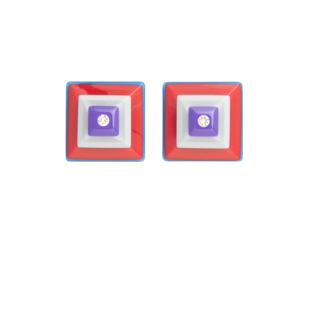 KLEINES-QUADRAT-BLAU/ROT/GRAU/LILA